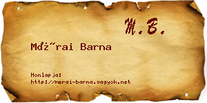 Mérai Barna névjegykártya